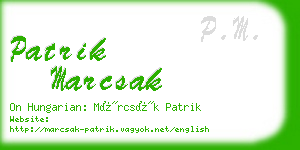 patrik marcsak business card